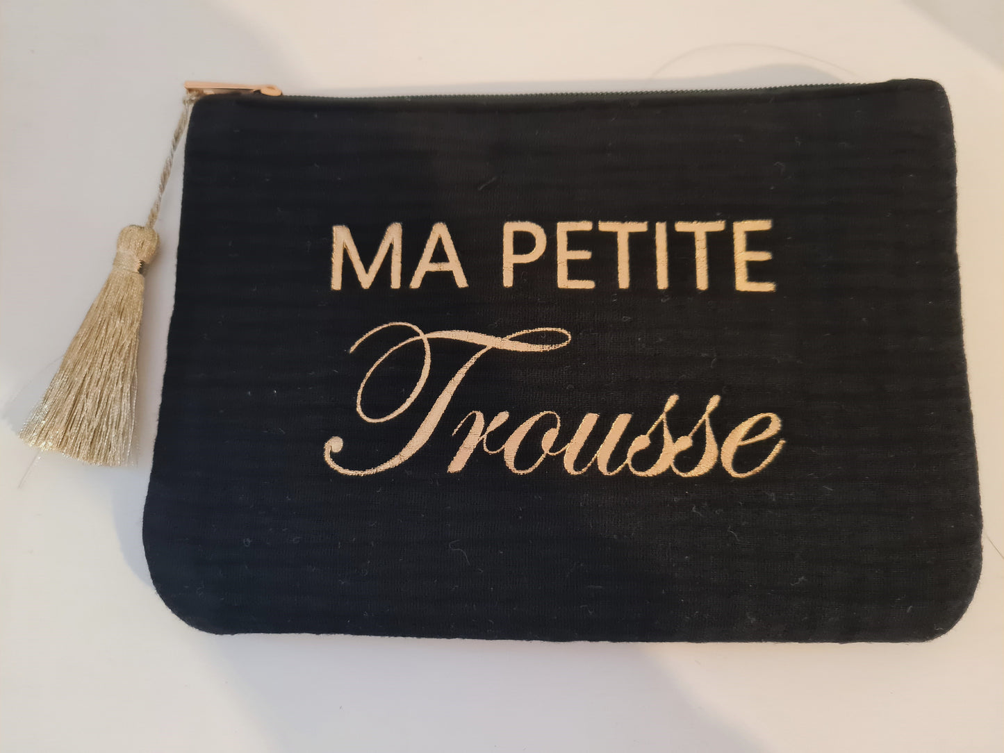 Pochette à message en gaze de coton : Ma petite trousse.