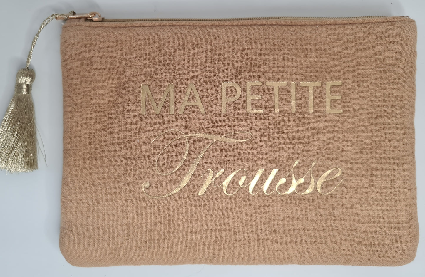 Pochette à message en gaze de coton : Ma petite trousse.